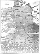 Map of Europe, British and Ninth drive toward Weser River; First hits Paderborn; Third less than 100 mi. from Czechoslovakia; Seventh, toward Nuernberg; Russians envelop Vienna, published March 30, 1945