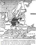 Map of Europe, Germany's new borders, published June 5, 1945