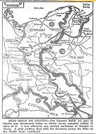 Map of Eastern Front, Soviets Threaten Stettin, Breslau, published February 9, 1945