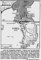 *Map of North Korean Invasion of South Korea over 38th Parallel, published June 26, 1950