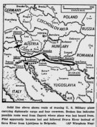 *Map of Route of Missing Plane over Yugoslavia, published November 21, 1951